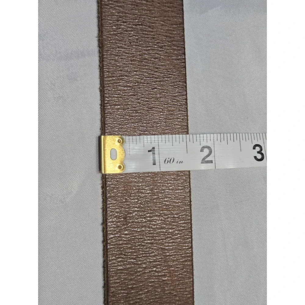 Police Brand Brown Leather Mens Belt Size 40-44 Inches Soft Silver Tone Buckle